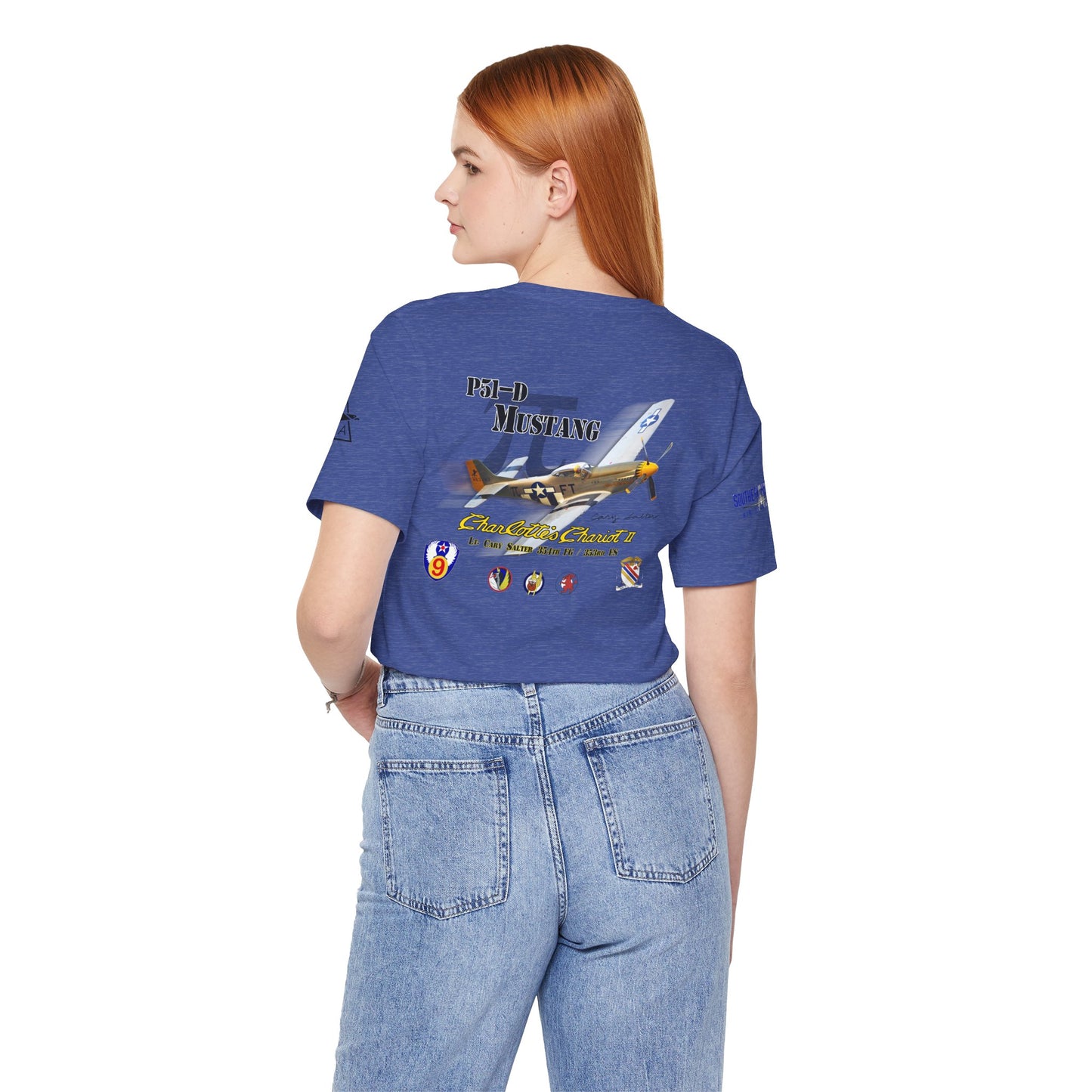 Southern Heritage Aviation Foundation P51 Mustang Charlotte's Chariot II Unisex Softstyle T-Shirt