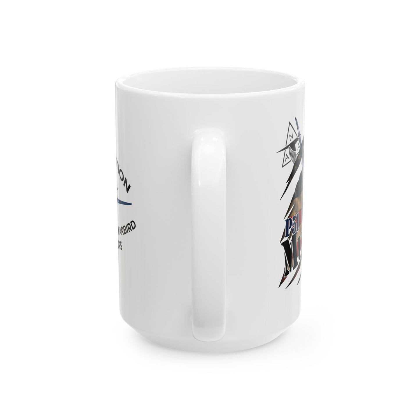 APWO P51 Mustang Logo Ceramic Mug, (15oz)