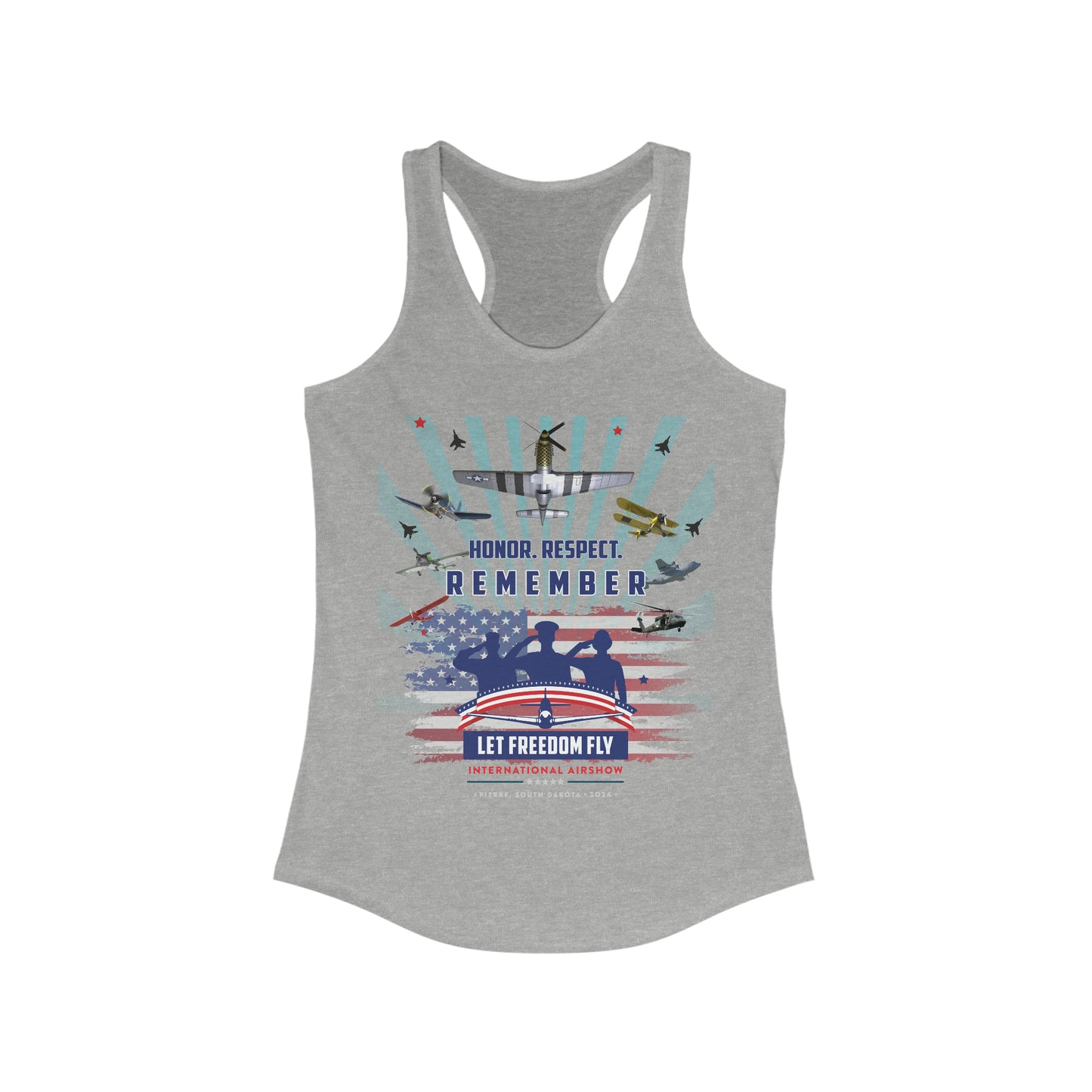 Let Freedom Fly International Airshow Version 2 Women's Ideal Racerback Tank