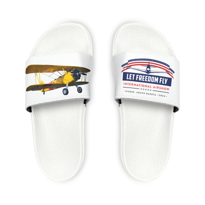 Let Freedom Fly International Airshow Youth PU Slide Sandals - Stearman