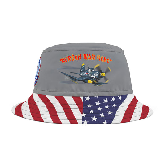 Korean War Hero F4U Corsair Bucket Hat (AOP)