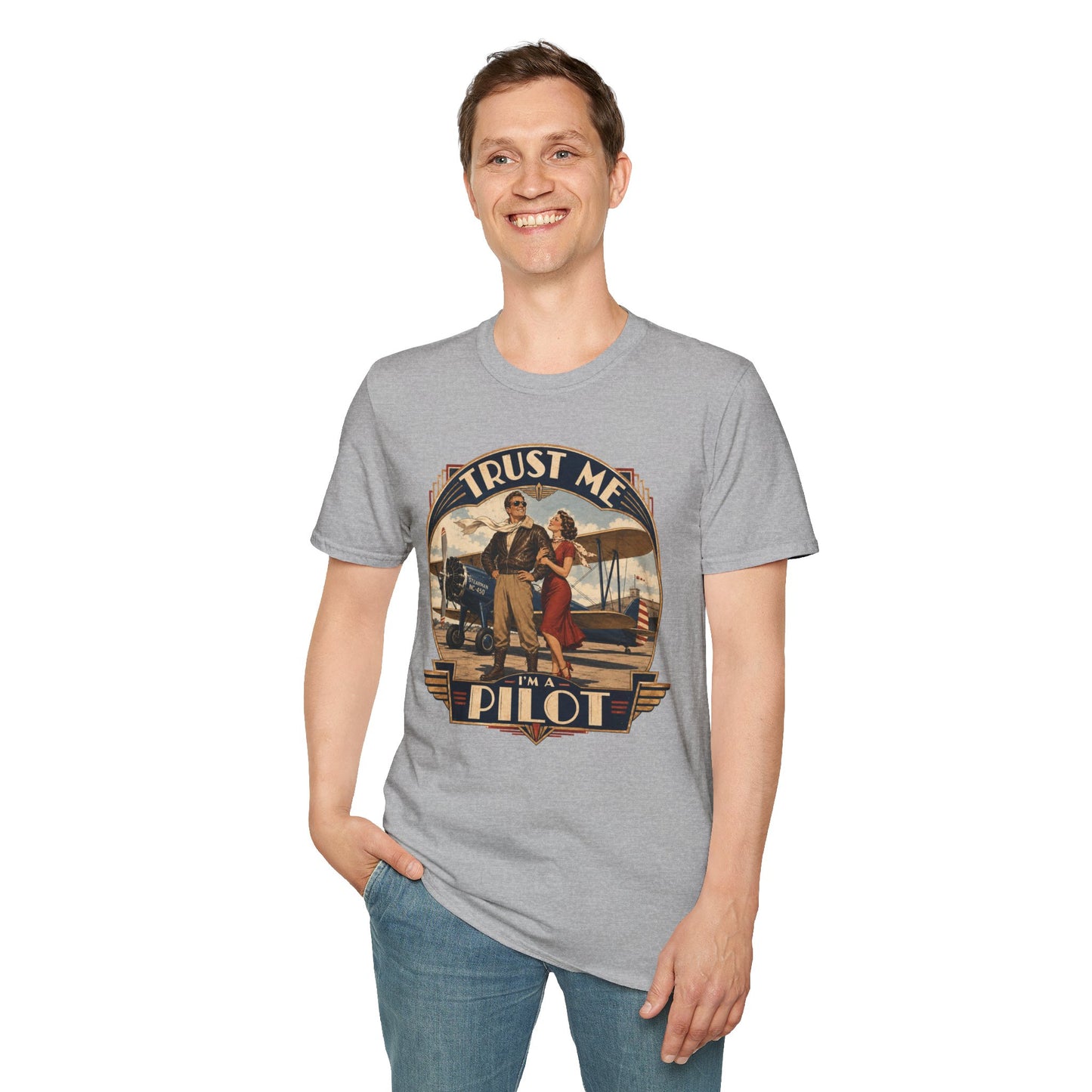 Pilot T-Shirt — Vintage “Trust Me, Pilot” Aviation Graphic Tee