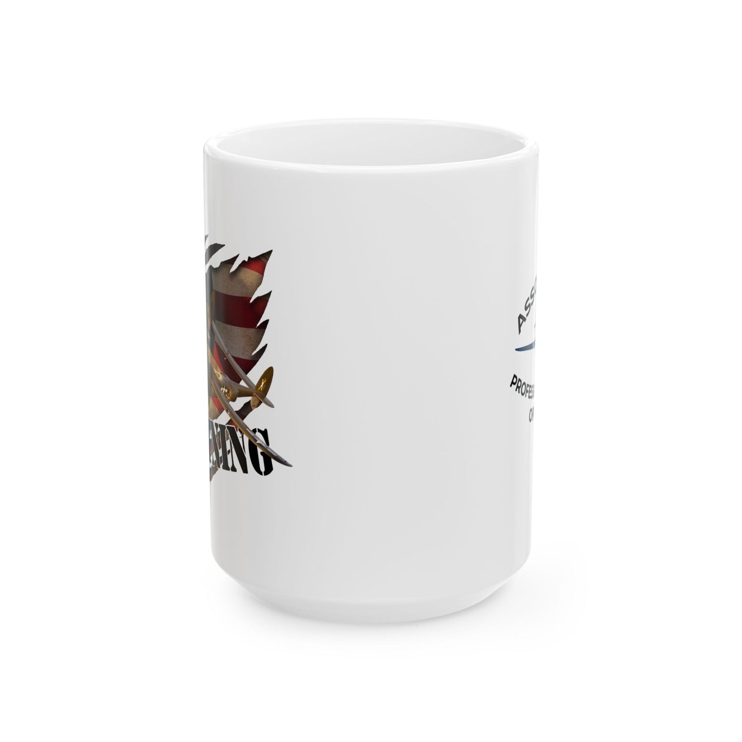 APWO P38 Lightning Logo Ceramic Mug, (15oz)