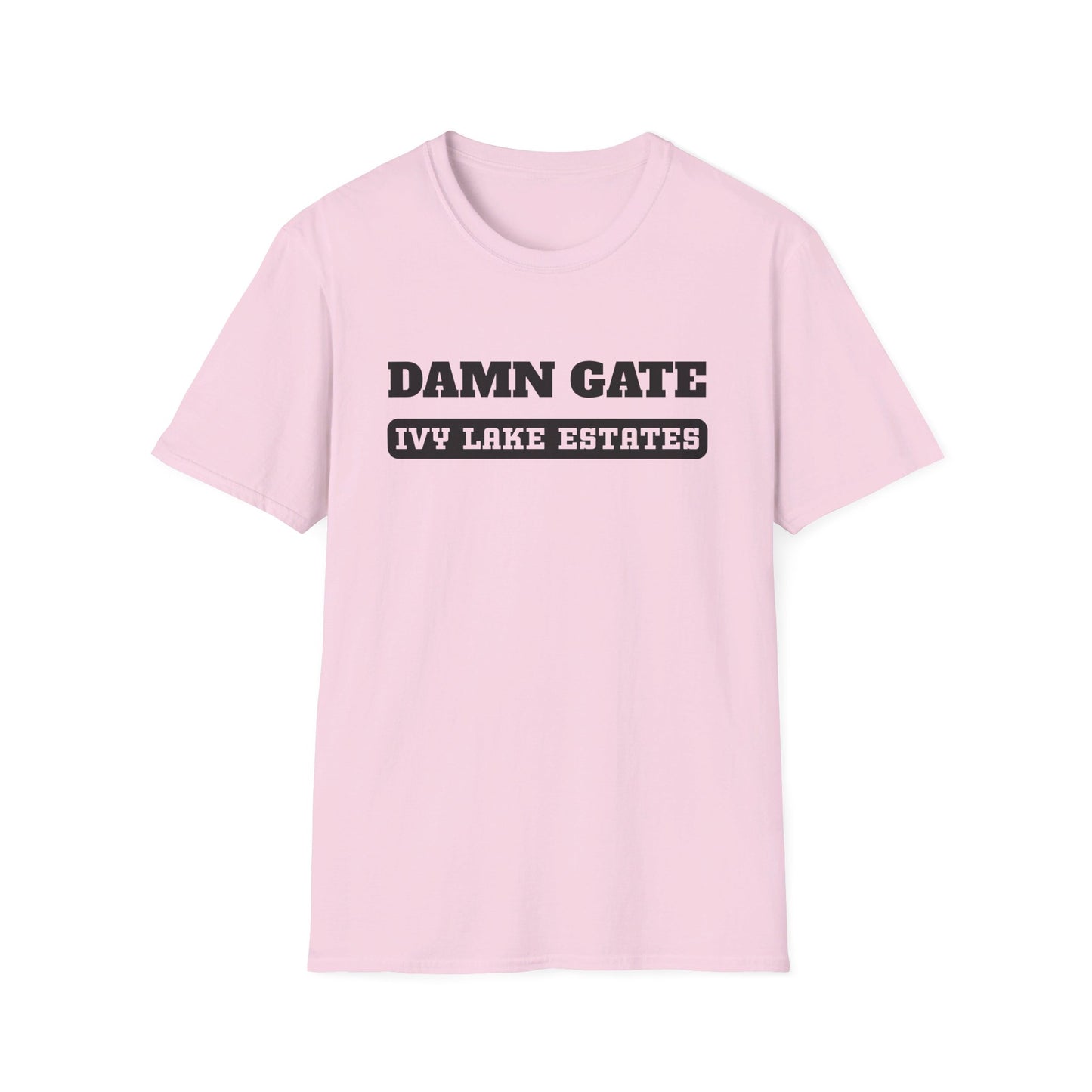 Hate the GATE  Version 2 Ivy Lake Estates Resident Unisex Softstyle T-Shirt