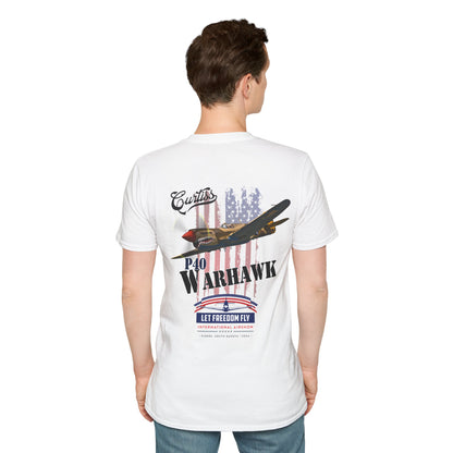 Let Freedom Fly P-40 Warhawk Version 2 T-Shirt Unisex Softstyle T-Shirt