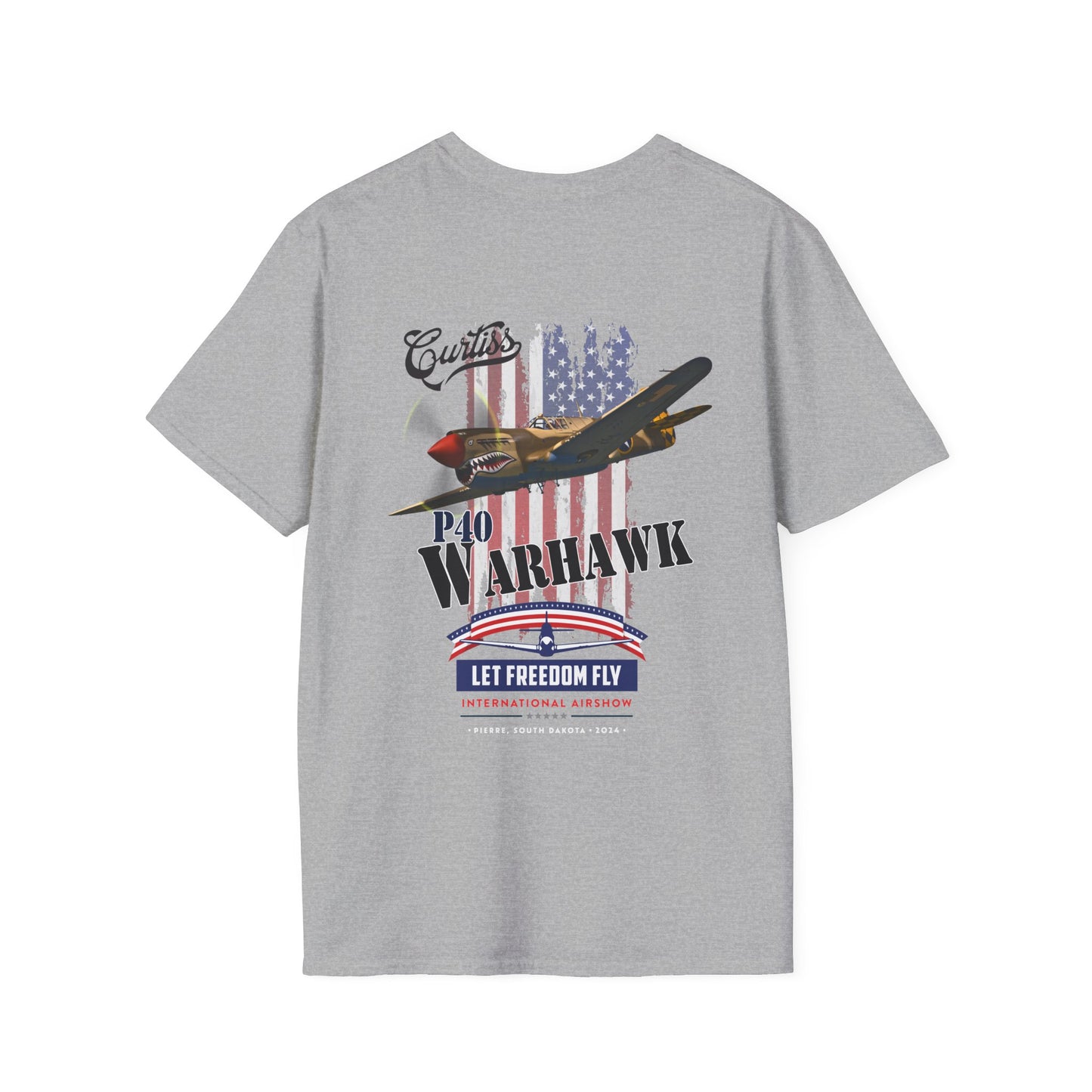 Let Freedom Fly P-40 Warhawk Version 2 T-Shirt Unisex Softstyle T-Shirt