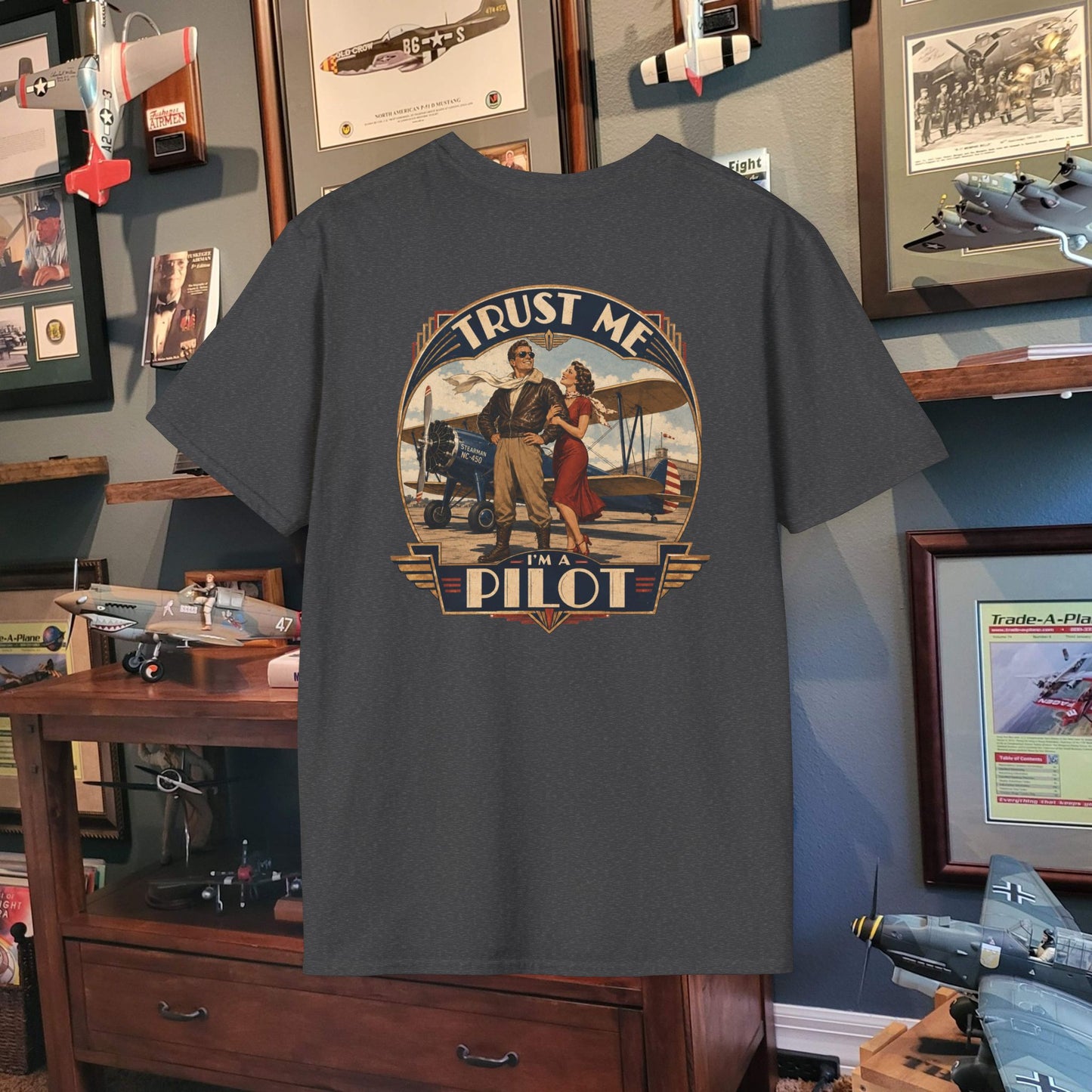 TRUST ME - I'm a PILOT" Softstyle T-Shirt Graphic Tee - Tailwind Version