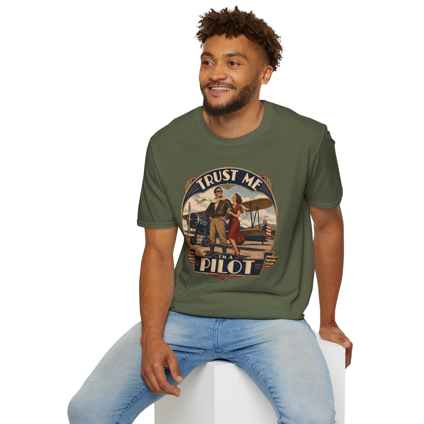 Pilot T-Shirt — Vintage “Trust Me, Pilot” Aviation Graphic Tee