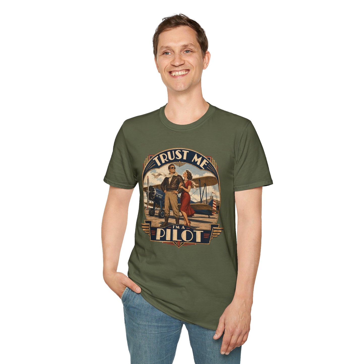 Pilot T-Shirt — Vintage “Trust Me, Pilot” Aviation Graphic Tee
