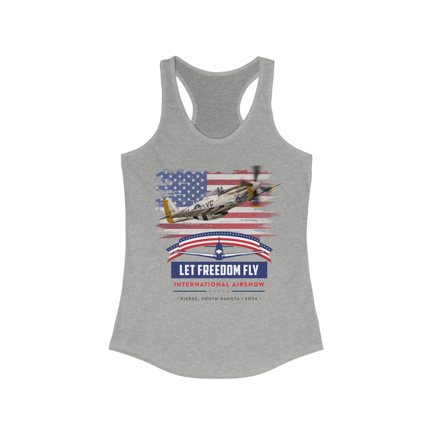 Let Freedom Fly International Airshow P-51 Women's Ideal Racerback Tank