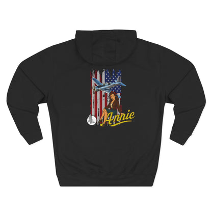 Annie BT-13 Aviation Hoodie – Vintage Pilot American Flag Fleece Pullover