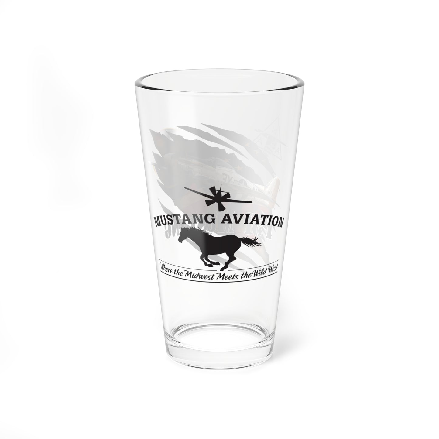 Mustang Aviation P-51 Bar / Pint / Mixing Glass, 16oz