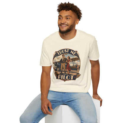 Pilot T-Shirt — Vintage “Trust Me, Pilot” Aviation Graphic Tee