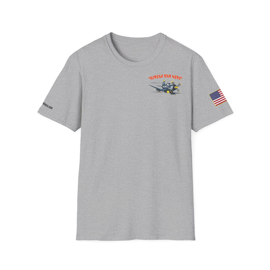 Korean War Hero Cartoon F4U Unisex Softstyle T-Shirt