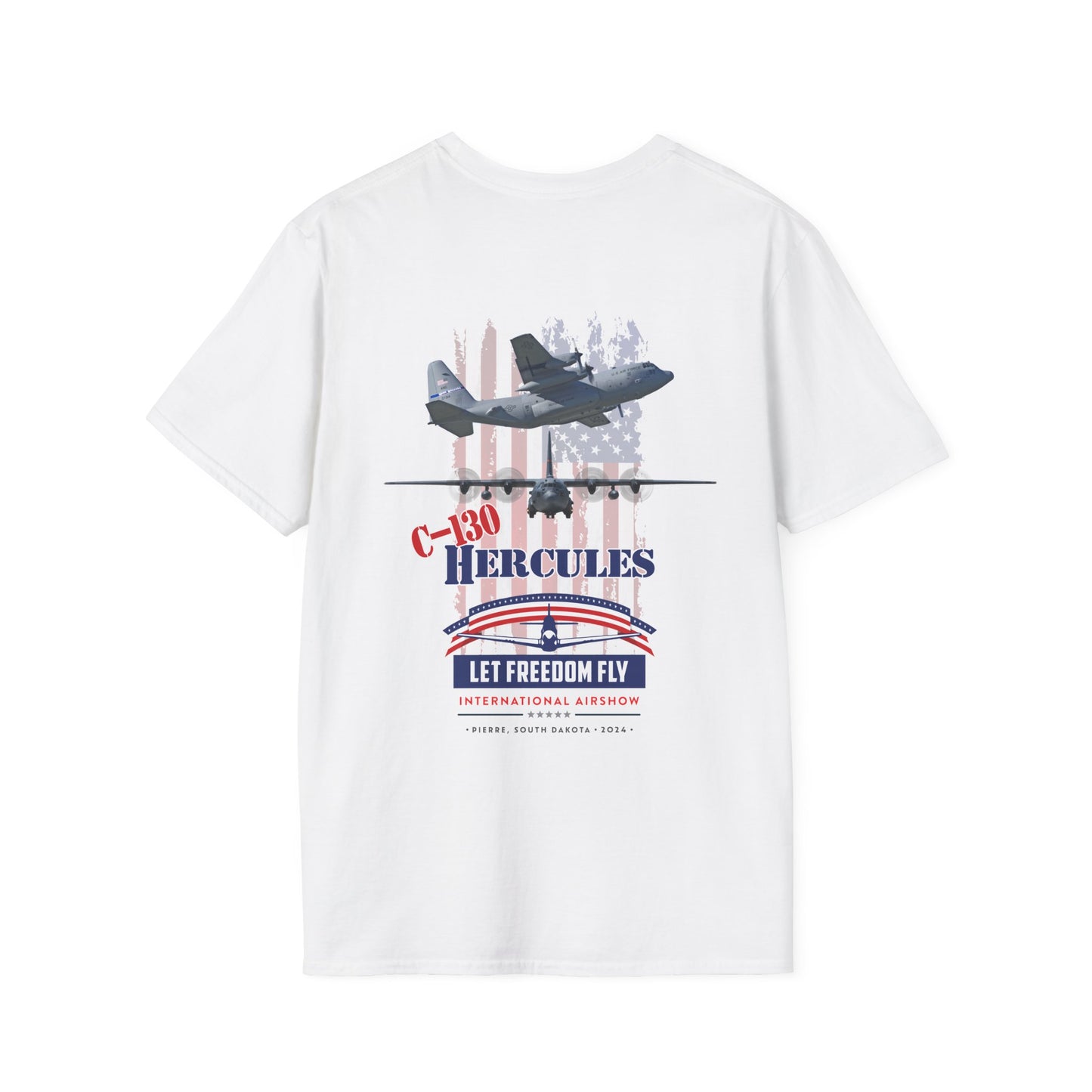 Let Freedom Fly C-130 Hercules T-Shirt Unisex Softstyle T-Shirt