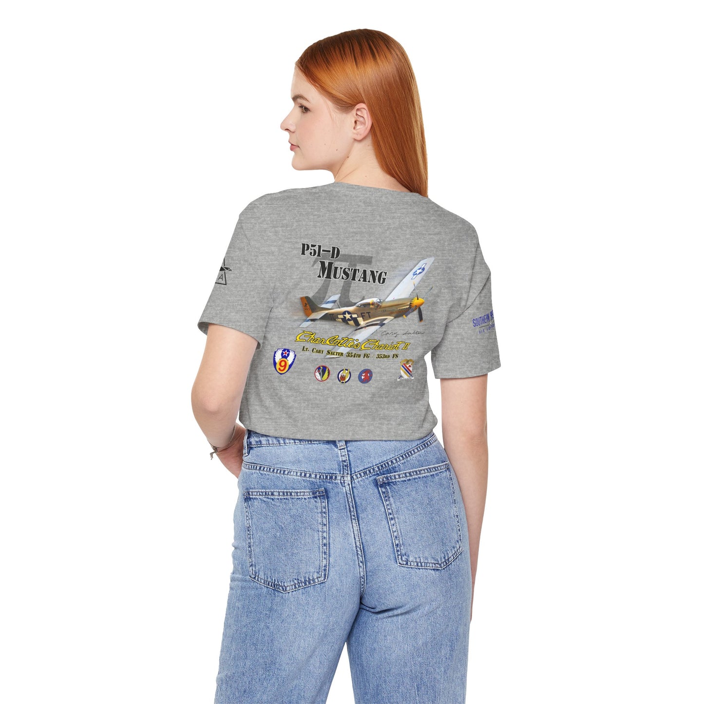 Southern Heritage Aviation Foundation P51 Mustang Charlotte's Chariot II Unisex Softstyle T-Shirt