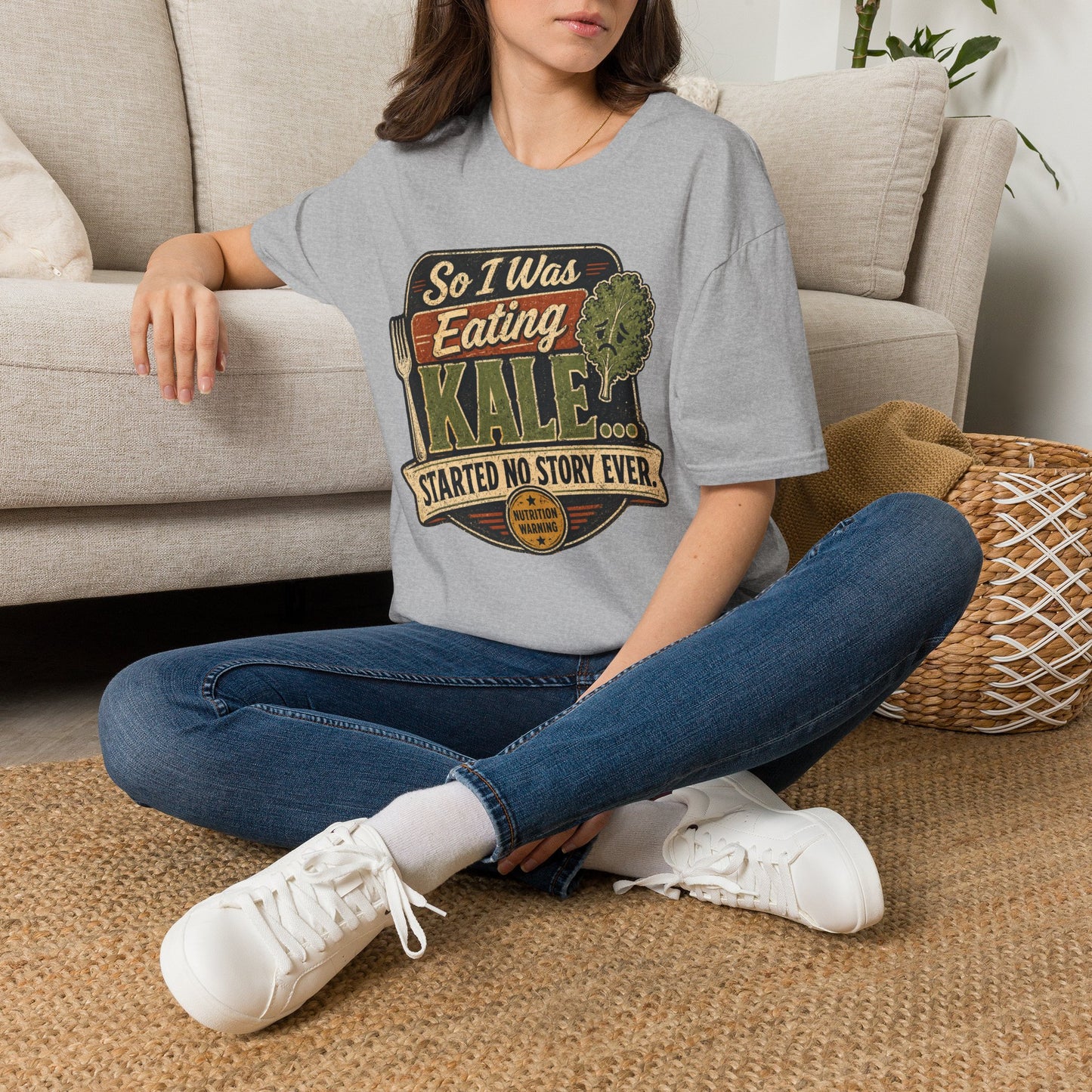Eating Kale T-Shirt — "So I Was Eating Kale... Started No Story Ever" Vintage Veggie Tee