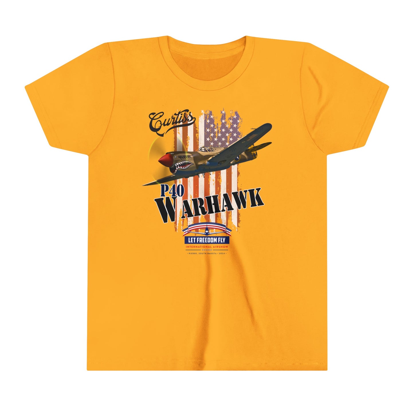 P40 Warhawk Let Freedom Fly Youth Short Sleeve Tee