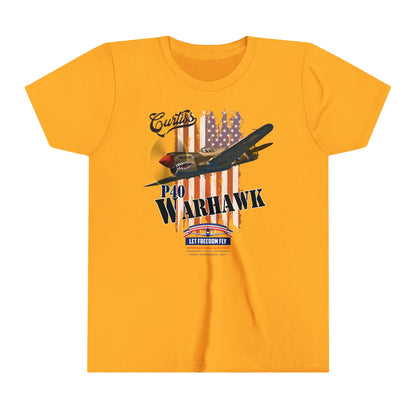 P40 Warhawk Let Freedom Fly Youth Short Sleeve Tee