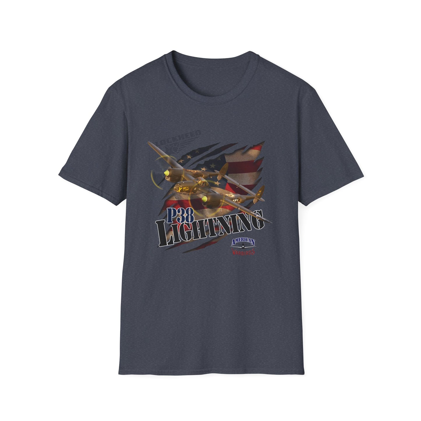 American Warbirds P38 Lightning Unisex Tri-Blend Crew Tee