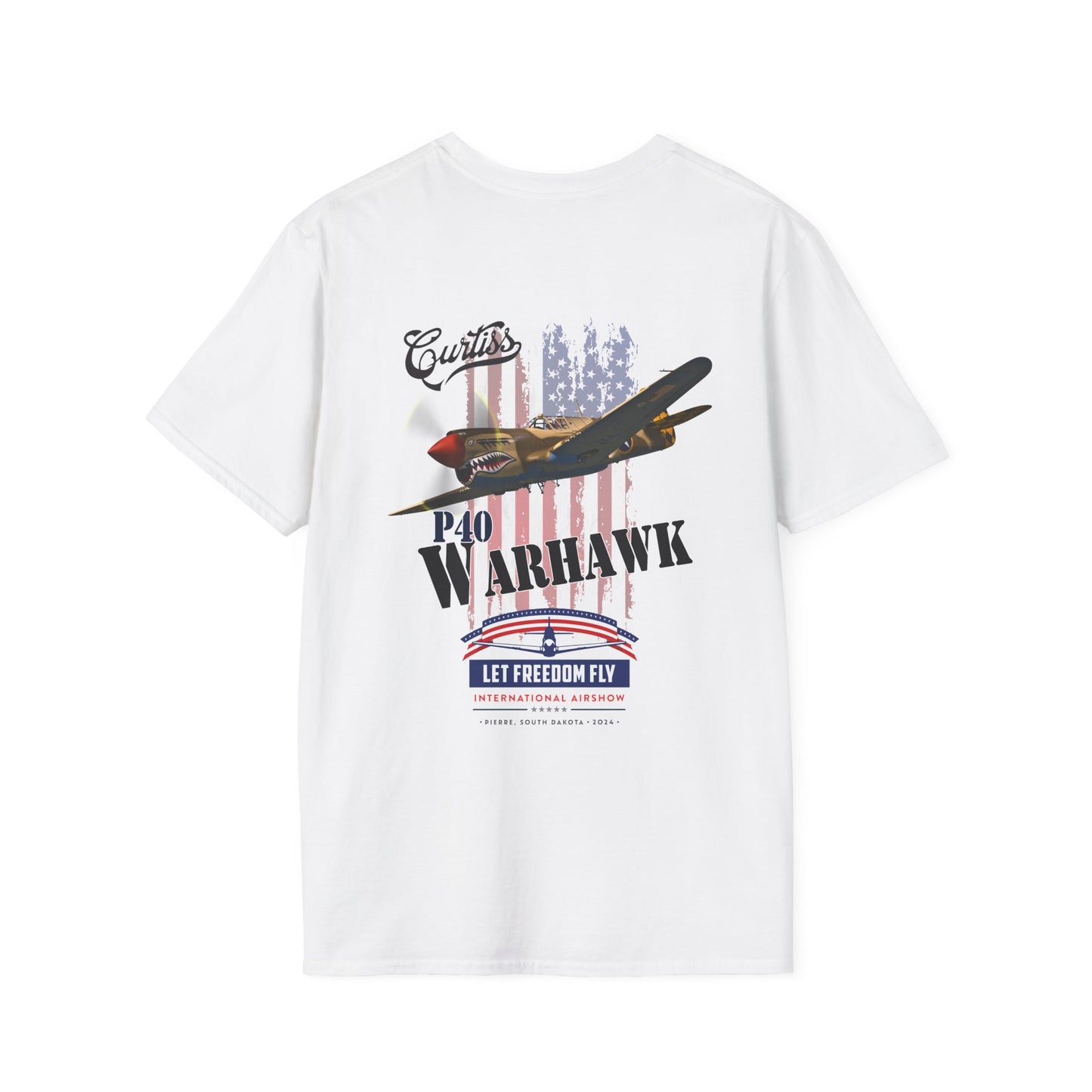 Let Freedom Fly P-40 Warhawk Version 2 T-Shirt Unisex Softstyle T-Shirt