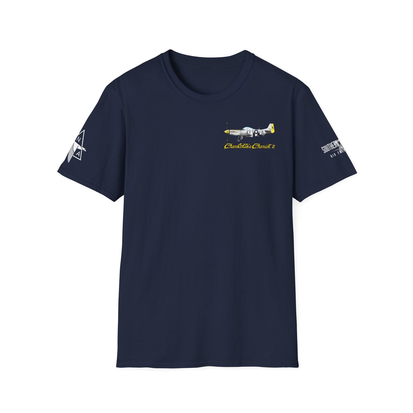 Southern Heritage Aviation Foundation P51 Mustang Charlotte's Chariot II Unisex Softstyle T-Shirt