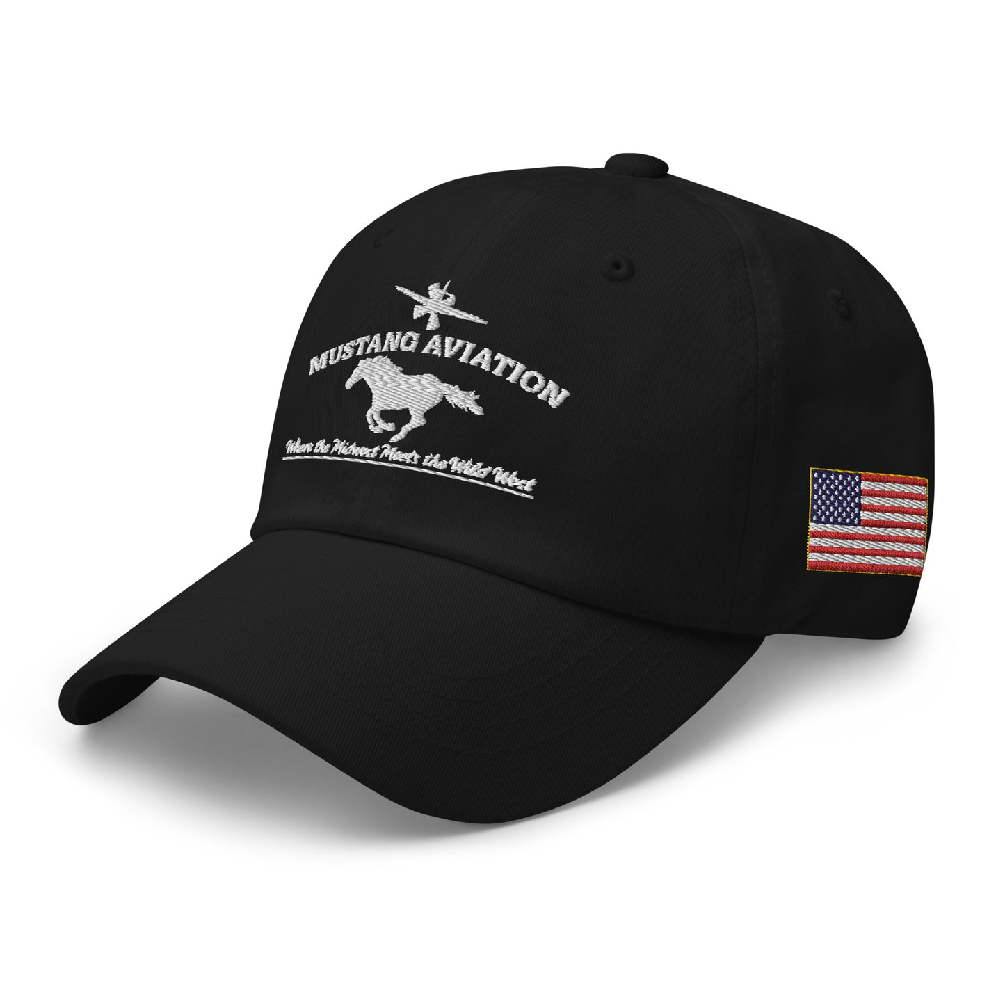 Mustang Aviation Unstructured Ball Cap (Dark Colors)