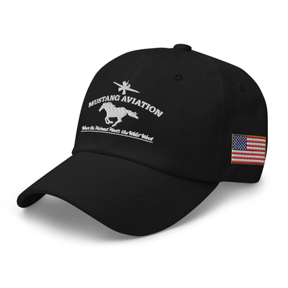 Mustang Aviation Unstructured Ball Cap (Dark Colors)