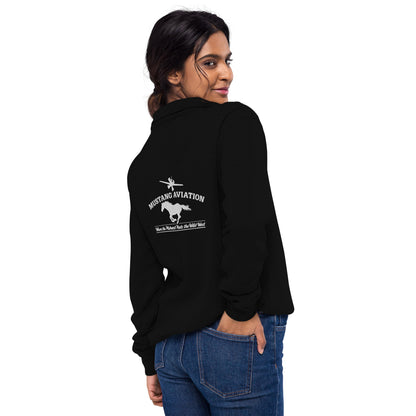 Mustang Aviation Unisex Dark Colors Embroidered fleece pullover