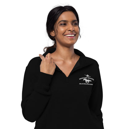 Mustang Aviation Unisex Dark Colors Embroidered fleece pullover