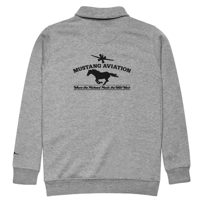 Mustang Aviation Unisex Gray Embroidered fleece pullover