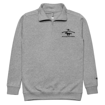 Mustang Aviation Unisex Gray Embroidered fleece pullover